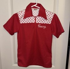 Vintage Classic 1970's KING LOUIE Bowling Shirt  Red/White/Stars  Youth 14