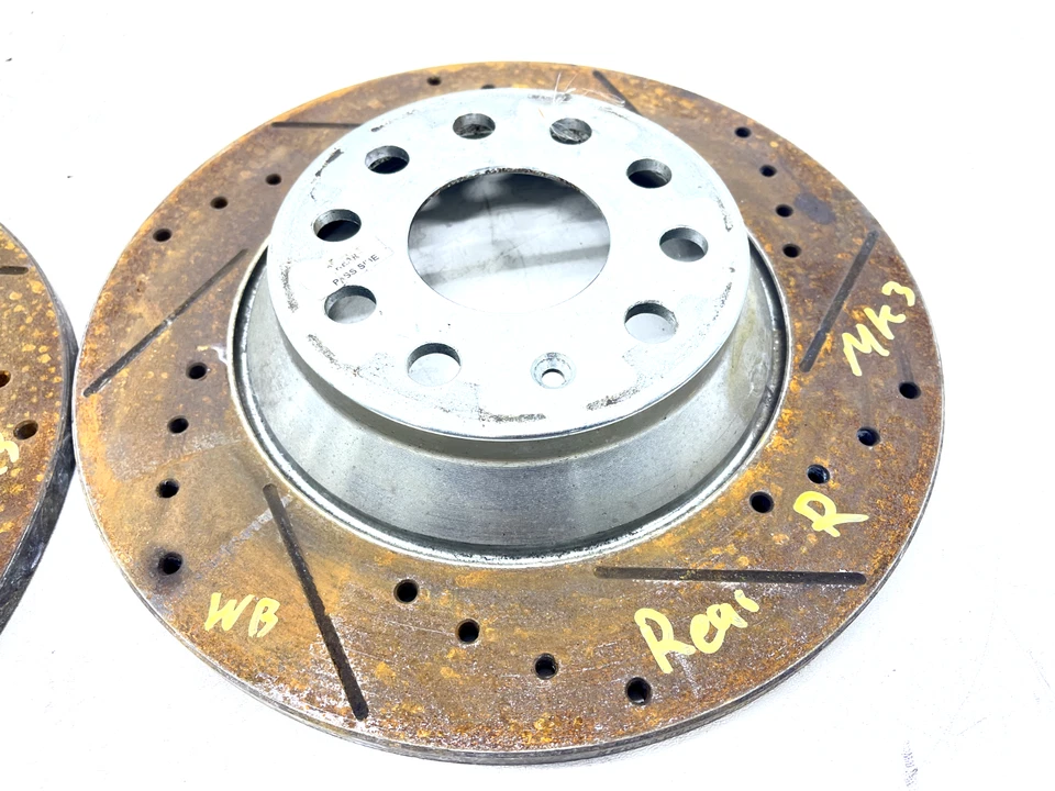 2016-2023 AUDI TT QUATTRO 8S MK3 REAR LEFT RIGHT BRAKE DRILLED ROTOR SET OEM - Image 2 of 4
