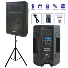 Professional 15Inch Audio PA Speaker & Speaker Stand Universal Adjustable Tripod