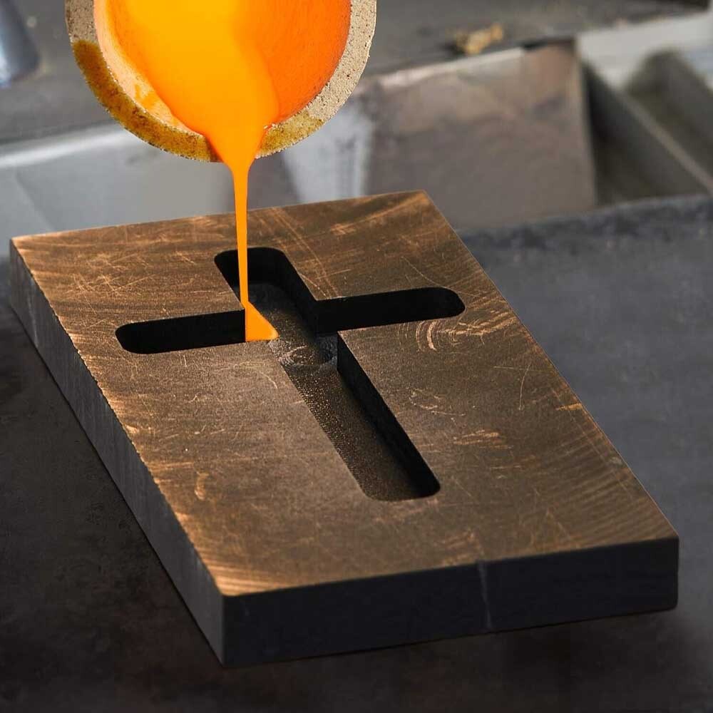 2X Graphite Casting Ingot Mold Metal Refining Scrap Melting Casting Cross Mould