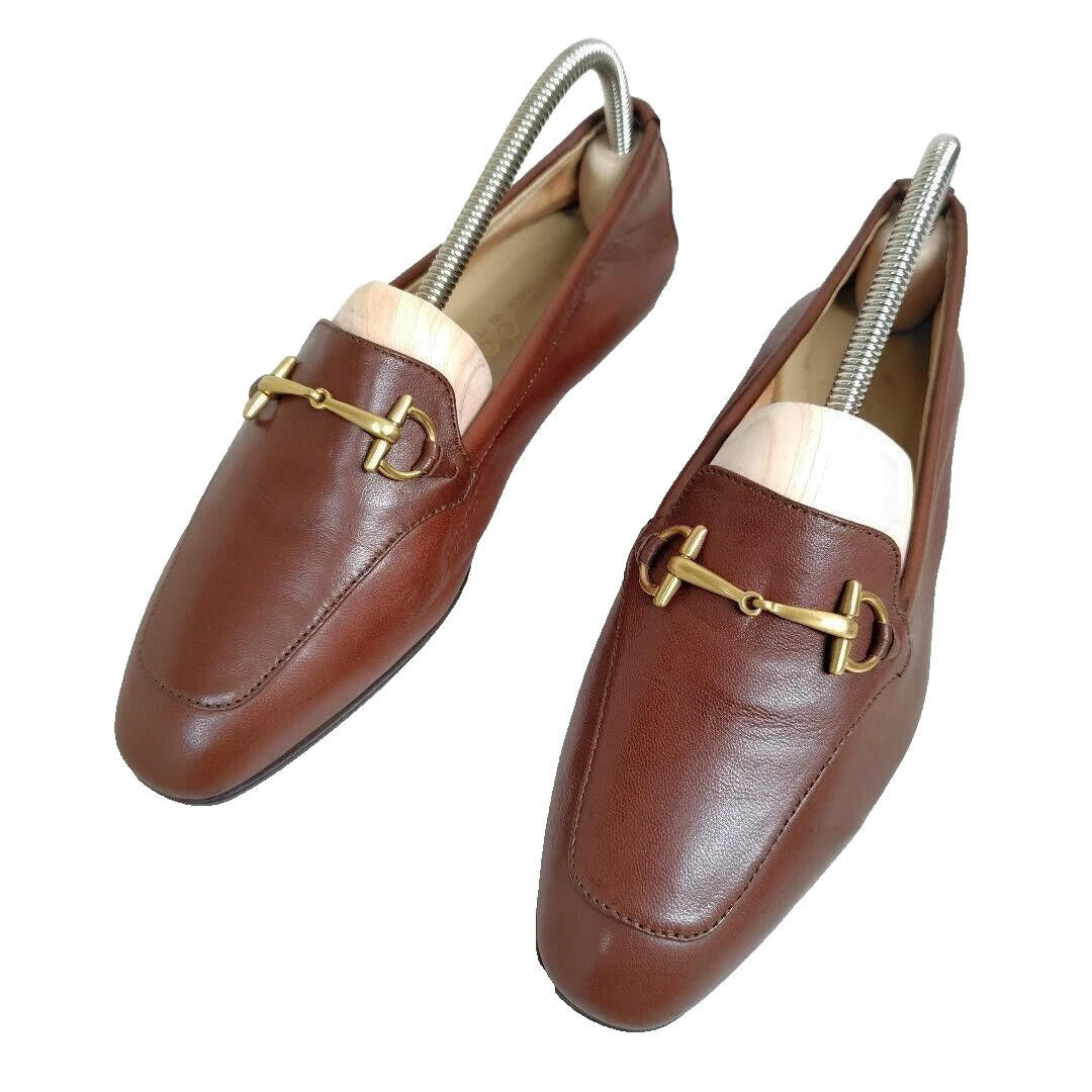 Escarpins Gucci chaussures plates à enfiler cuir marron pointure 36 US environ 6 pour femme occasion