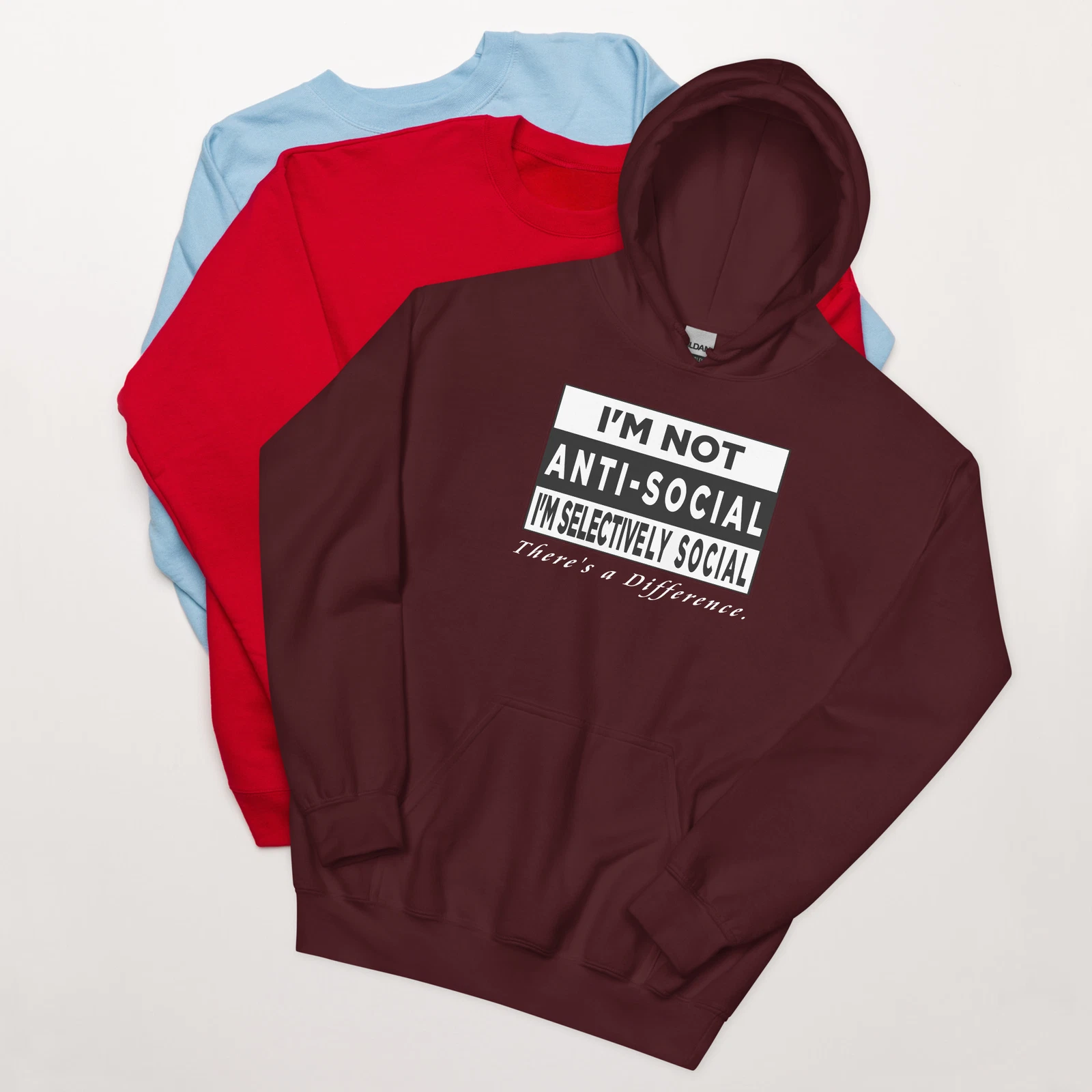 RHUDE Felpa con cappuccio maglione donna antisociale divertente maleducata offensiva democratica repubblicana