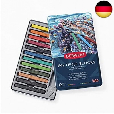 Derwent Inktense Permanent Wasserlösliche Blöcke, Zeichnen & Malen, 12er-Set, I