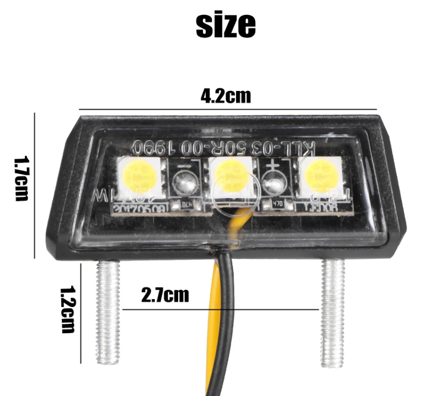 12伏2线汽车卡车摩托车豪华3~LED后车牌灯 — 第 3/4 张图片