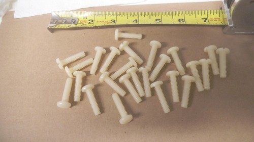 Lote de 25 piezas Tornillos Cabeza Pan Nylon 1/4-20 x 1", Nuevos