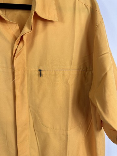 Rip Curl shirt men's Y2K yellow vintage short sleeved button up pocket Size L - Picture 4 of 13