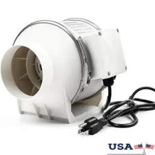 4" Duct Fan Inline Ventilation Exhaust 280 CFM Duct Intake Fan Bathroom Kitchen
