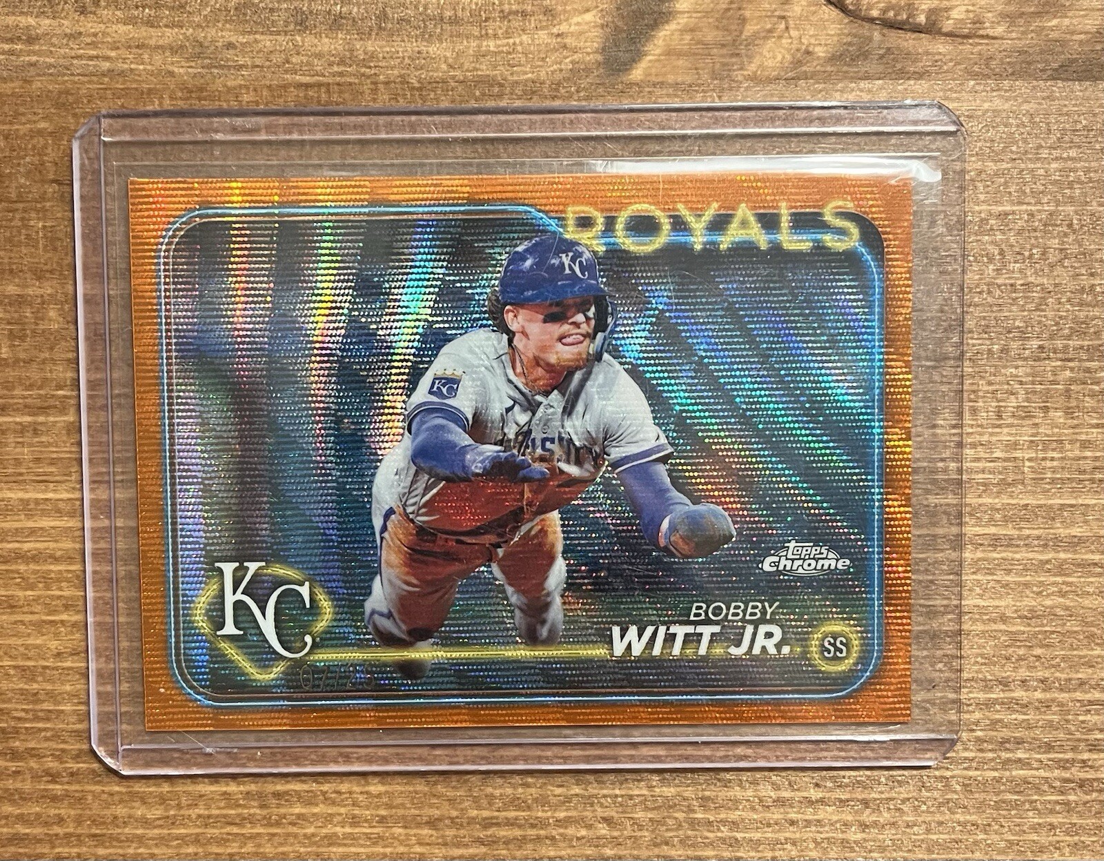 2024 Topps Chrome Bobby Witt Jr. Orange Wave Refractor 7/25 #120 KC Royals