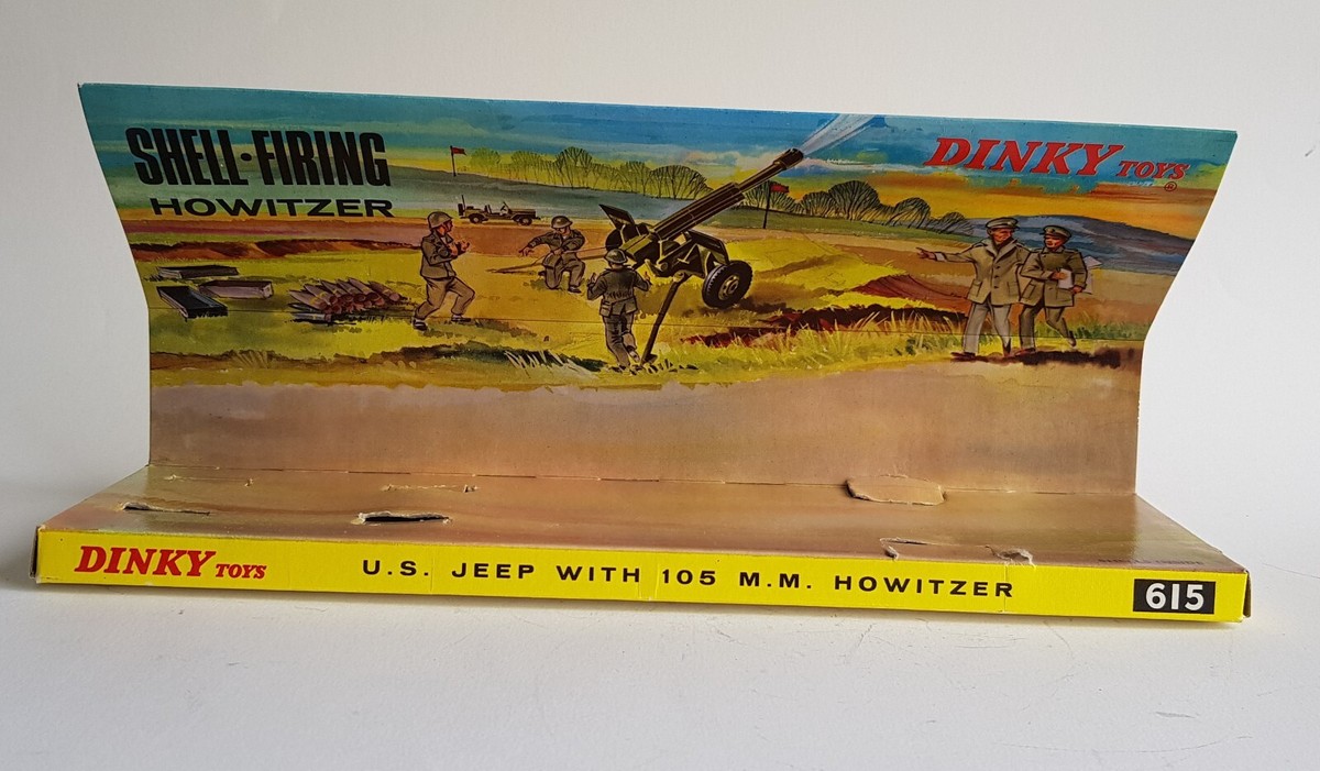 Dinky Toys 615 – Jeep 105 Howitzer Militaire, Boîte D'origine, Made In France