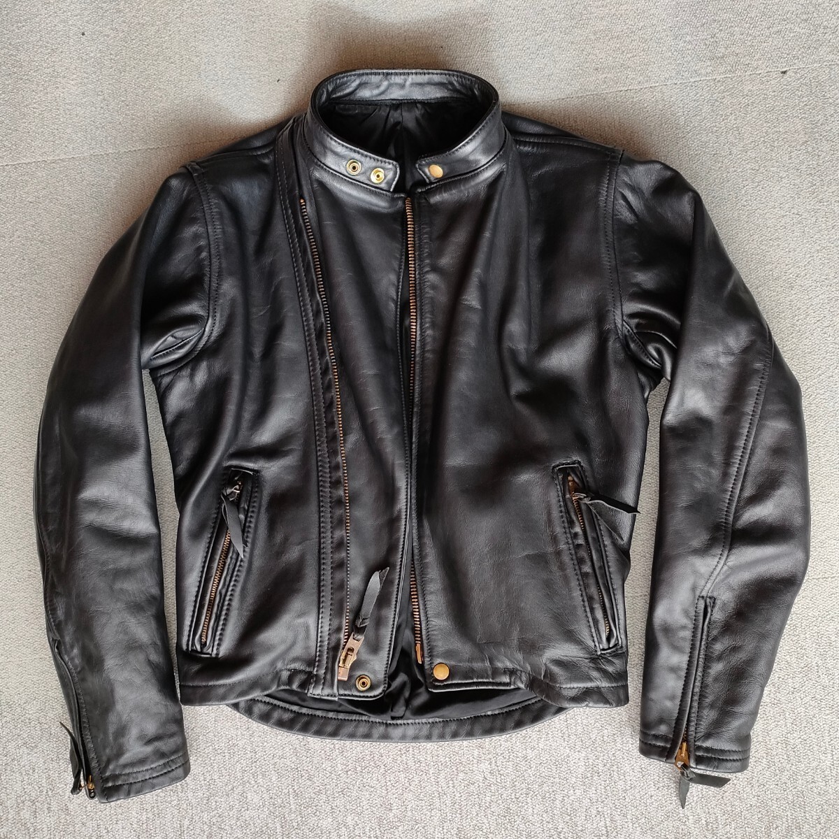 Used Langlitz Leathers Cascade Leather Jacket Mens Size 38XL Black 