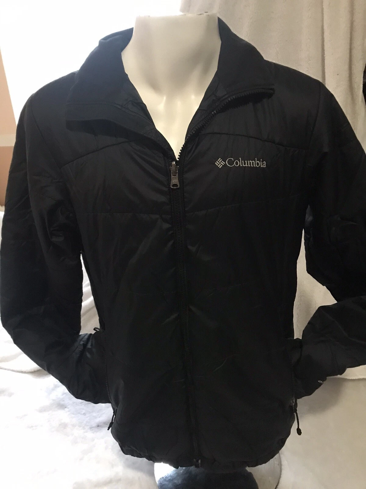 COLUMBIA Mens Omni-Heat Padded Jacket UK 36 Small Black Polyester BR87