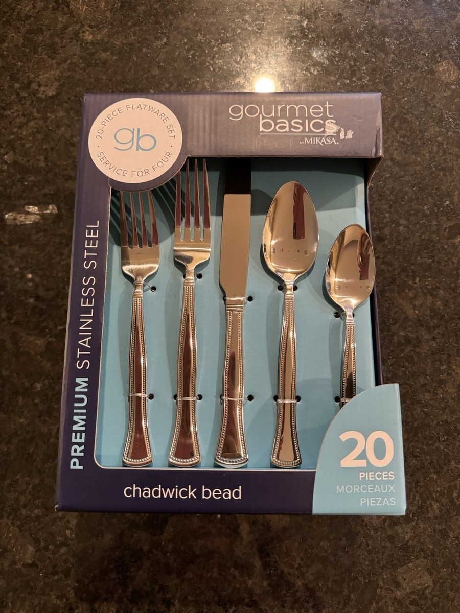 Gourmet Basics by Mikasa Chadwick Bead 20 piece Flatware Set