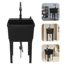 Laundry Sink Utility Tub With High Arc Stainless Steel Pull Down Faucet15.85 Gal