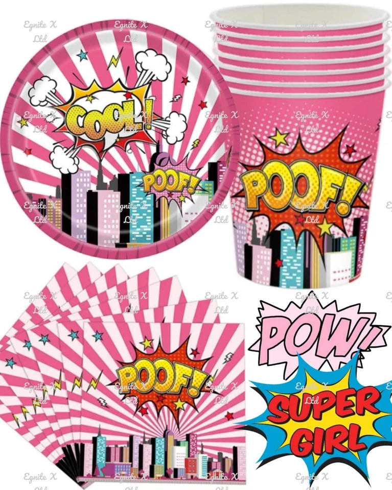 Suministros de vajilla, decoraciones y globos para fiesta de DC Super Girls - Supergirl Foto 3 de 4