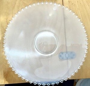large glass plate vintage 13” Frosted Bottom