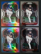 (4) 2021 Panini Prizm RWB/Teal/Base Max Scherzer Prizm # 32 Nationals