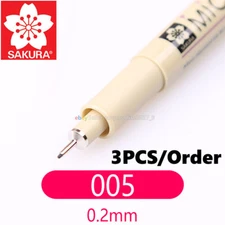Sakura Pigma Micron Pen 005 0.2mm Black Gundam Model Drawing Fine Line Pen