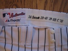 A.J. Burnett Yankees 2010 Game Used Worn Home Pinstripe Pants