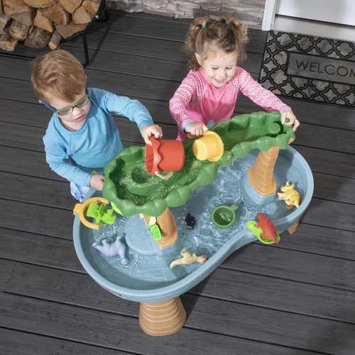 US Dino Showers Multi-color Plastic Water Table for Toddlers w/13-Piece Playset - Picture 10 of 13