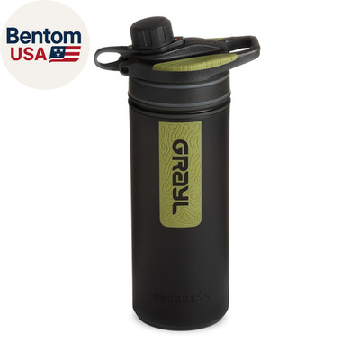 Geopress 24 Oz Water Purifier Bottle - Filter for Hiking, Camping, Survival, Tra