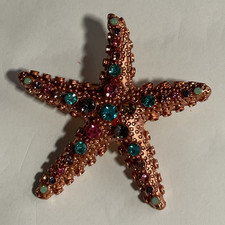 Unique Starfish Brooch Pin Pendant Rhinestone Crystal EE06412