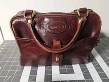 OROTON Vintage brown genuine leather Cowhide handbag Australia Double Handle