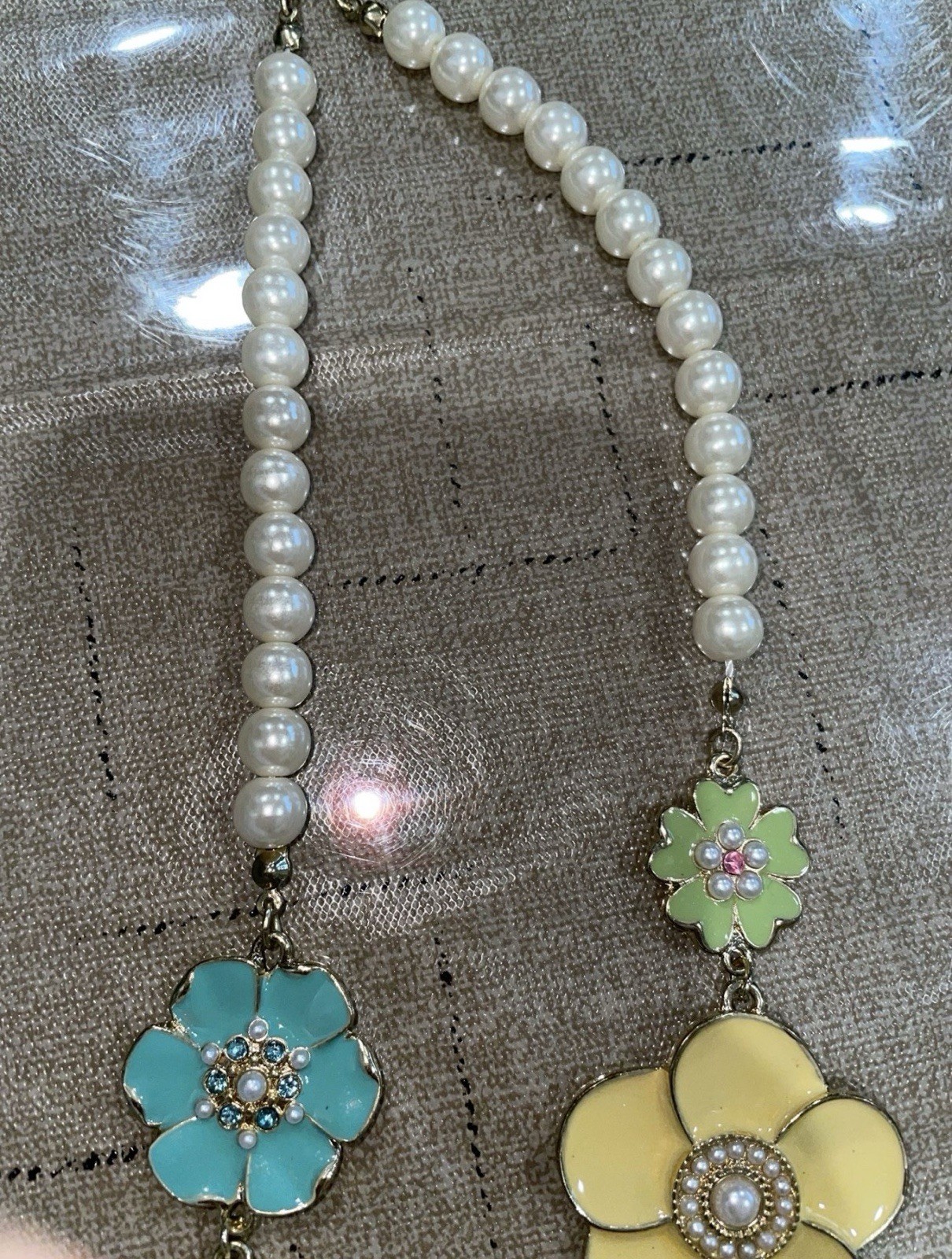 Multicolor Statement Beaded Necklace with Flower … - image 3