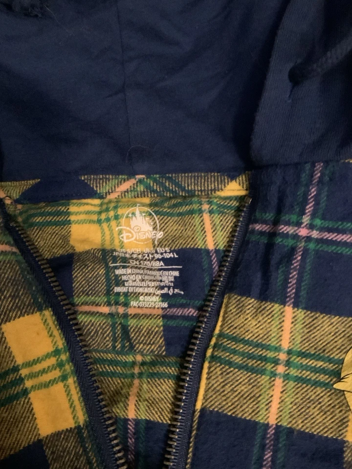 Disney Tres Caballeros Pato Donald Sudadera con Capucha Franela Cremallera Pequeña Cremallera Completa Amarilla Foto 4 de 4