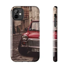 Vintage Red Mini Cooper phone case | Retro Car Phone Case