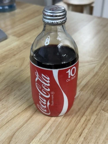 Vintage Coca-Cola Coke 10 Oz Glass Bottle Styrofoam  full