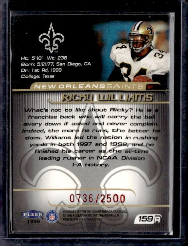 1999 Fleer Focus #159R Ricky Williams #/2500 - Image 2 of 2