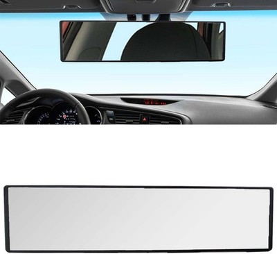11.26 Inch HD Wide Angle Anti-Glare Clip-On Panoramic Rearview Mirror, Reduces B