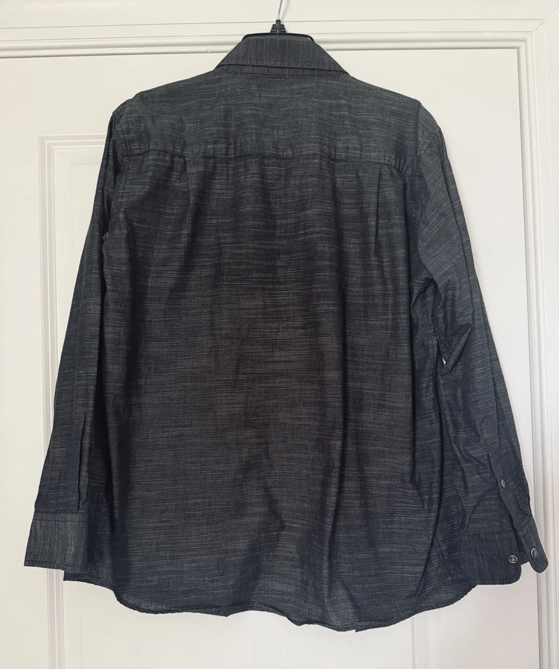 Рубашка на пуговицах мужская Beverly Hills Polo Club серая черная в полоску размер M - Изображение 2 из 4