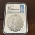 2024 (P) Silver Eagle MS70 Star Privy First Day of Issue NGC