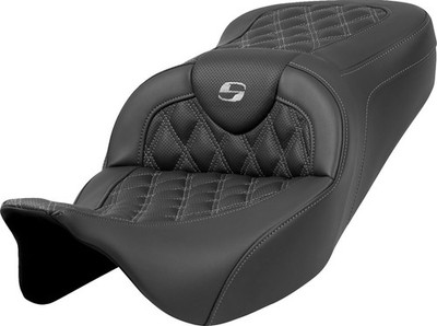 SADDLEMEN A808-07B-182GRE Roadsofa Seat - Dark Gray Stitch FLH/FLT '08-'23