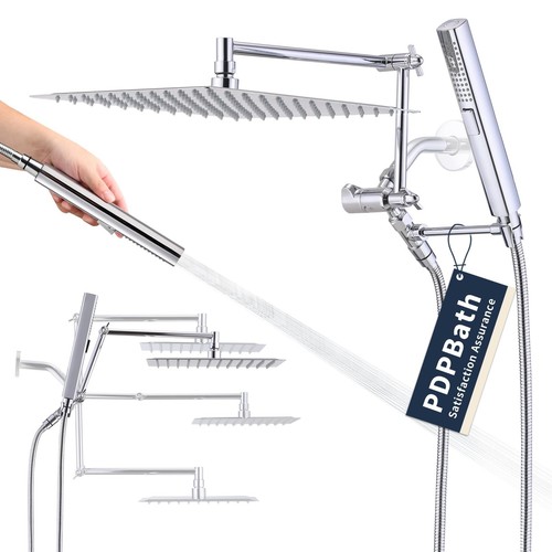 All Metal 12'' Rain Shower Head with Handheld Spray Combo, High ...