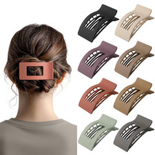 8 Pack Flat Claw Clips for Women - Matte No Slip Hair Clips for Thick  Thin Hai