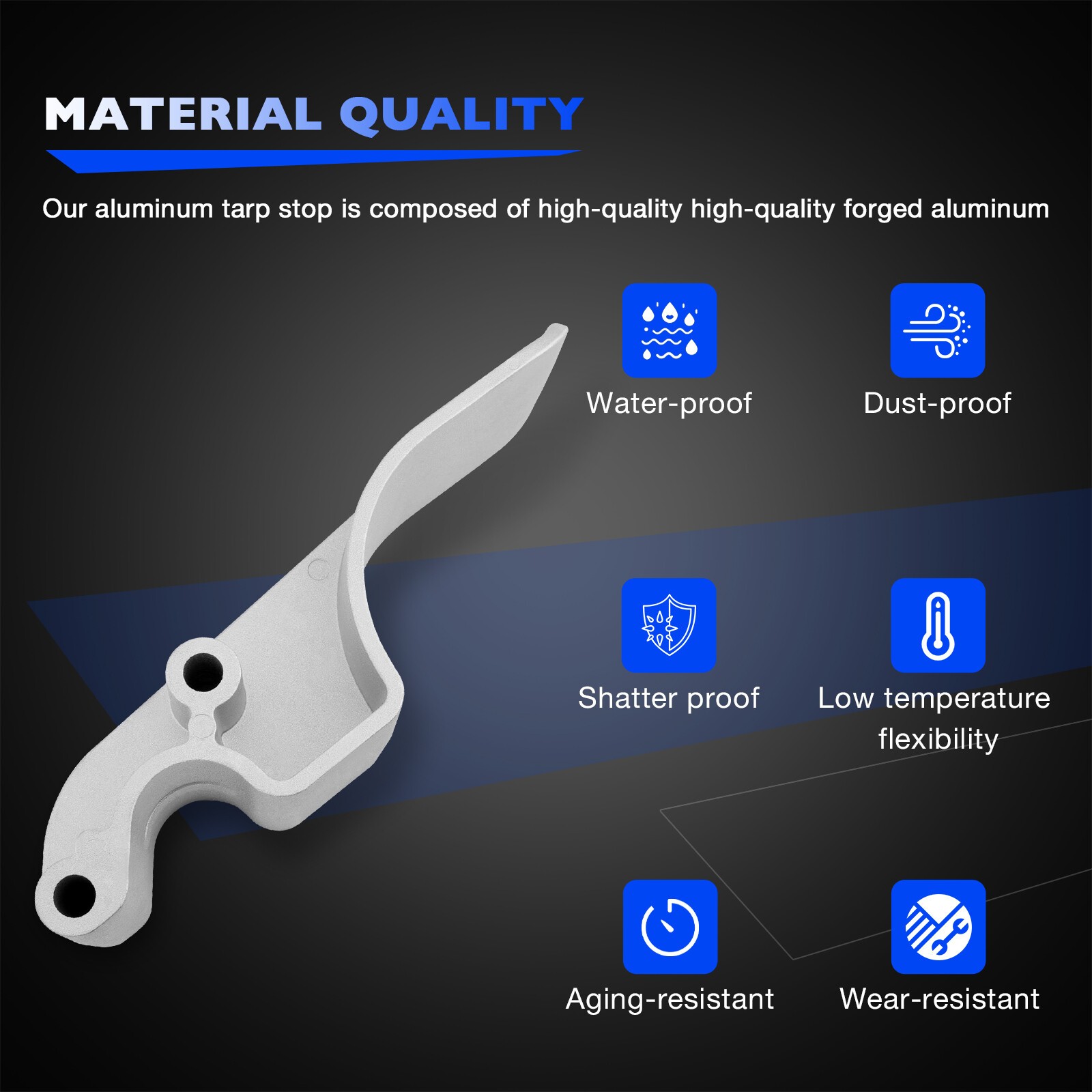 6x Aluminum Tarp Stop Easy-Off Cast Upright Kit Pro Trucking Products 1703604-1