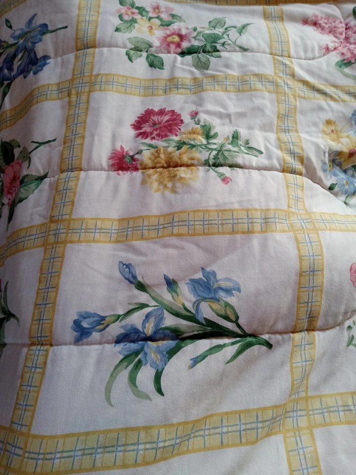 Vintage Springs Twin Comforter Rare 6P Set Sunny Yellow Blue Floral Cottagecore - Image 4 of 4