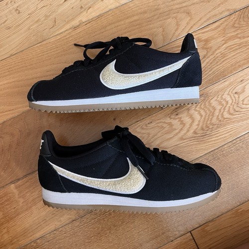 Nike Classic Cortez Teddy PRM Black Light Cream Womens Size 6 - Picture 10 of 13