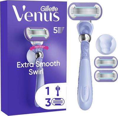 Gillette Venus Extra Smooth Swirl Damenrasierer, 3 Nachfüll-Rasiererkassetten, Pivo