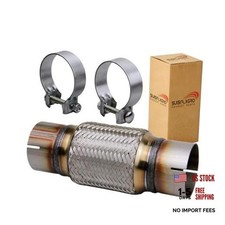 Exhaust Flex Pipe Universal Type 100 Stainless Steel For 3.0X6X10 Clamps 1 PC