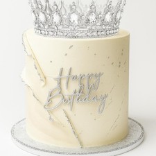 8 Pcs Silver Queen Crown Cake Topper Kit for Women