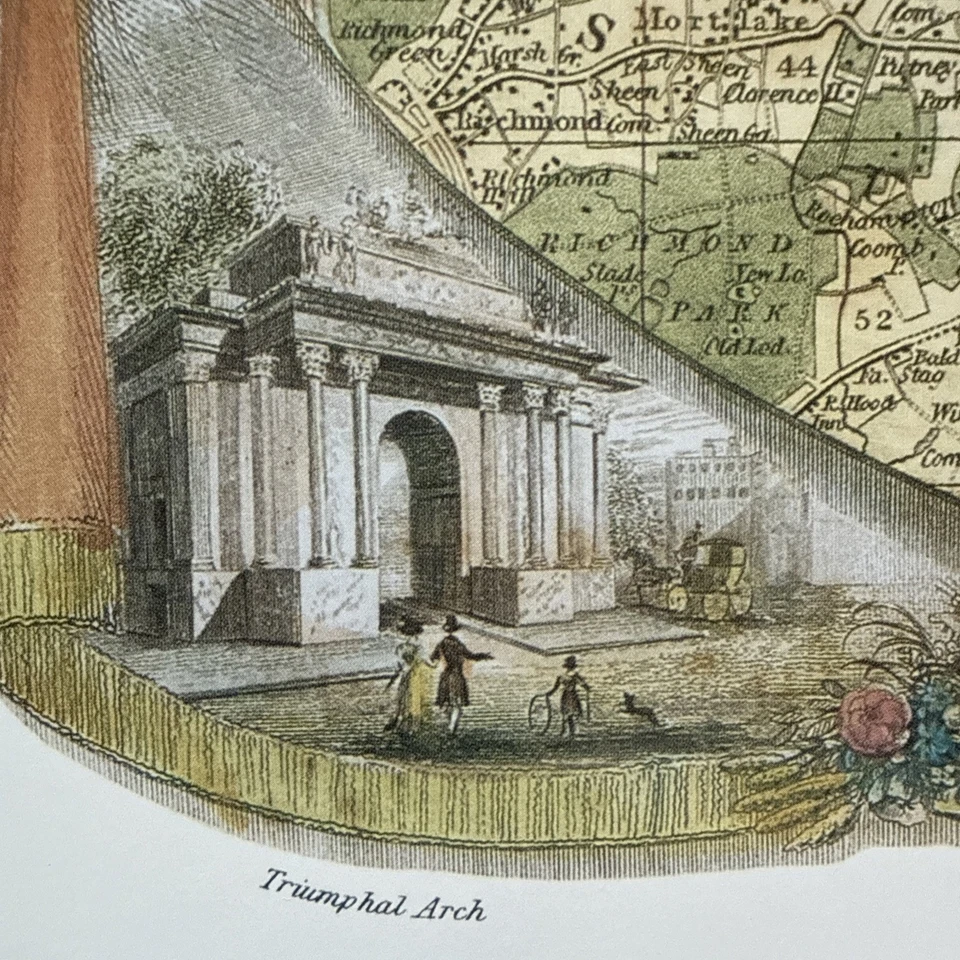 2 x Old Antique Victorian Poster maps London and Westminster Moule 1800s Reprint - Image 3 of 4