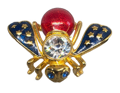 Vintage Premier Designs (USA) Bumble Bee Pin Brooch Gold-Tone & Rhinestone