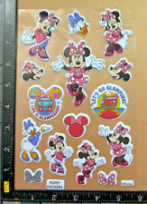 MINNIE MOUSE  DAISY DUCK DISNEY, 4 SHEETS PUFFY GLITTER GLOSSY  FOIL STICKERS