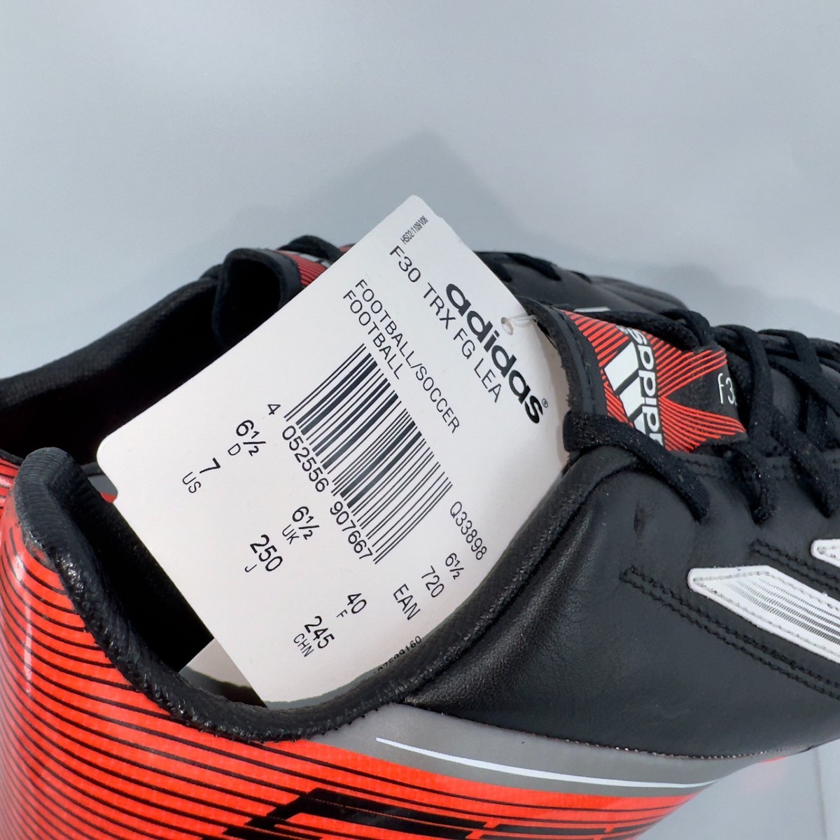 Adidas adizero F30 FG LEA Q33898 US7 UK6.5 Black Men's Cleats