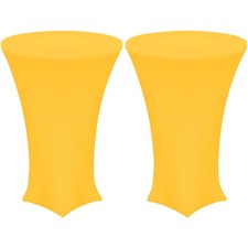 2pcs Cocktail Tablecloth 24"x43" Spandex Stretch Tablecloth Table Cover, Yellow
