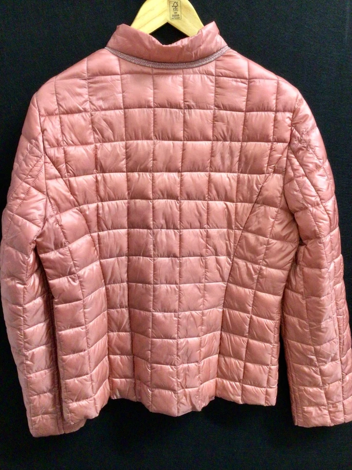 Gerry Weber jacket quilted size 10 pink sparkle embellished zip fasten t4720 - Image 2 of 4