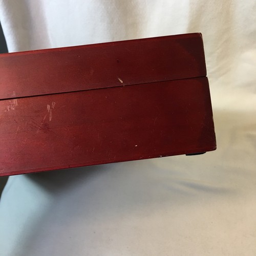 Cassapanca porta posate in legno bordeaux servizio 12 argenteria - Foto 16 di 24